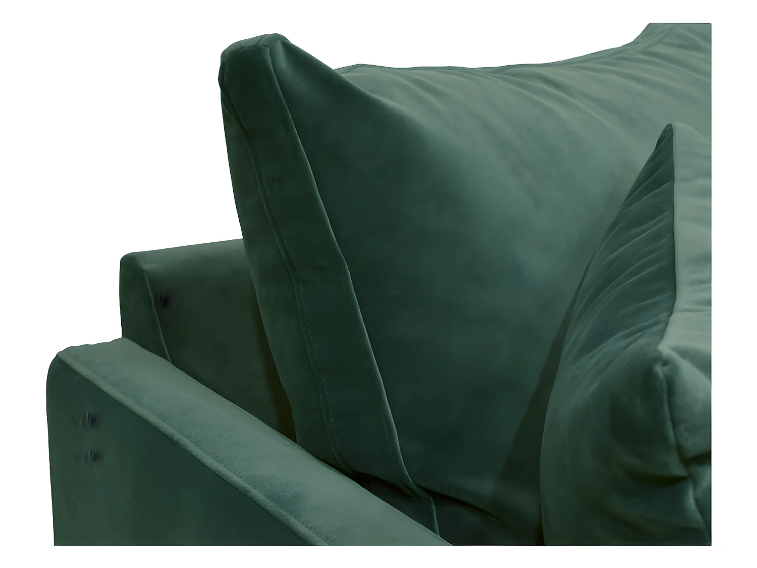 Villabon - Canapé 3 places en velours pieds épingles noirs - vert eucalyptus