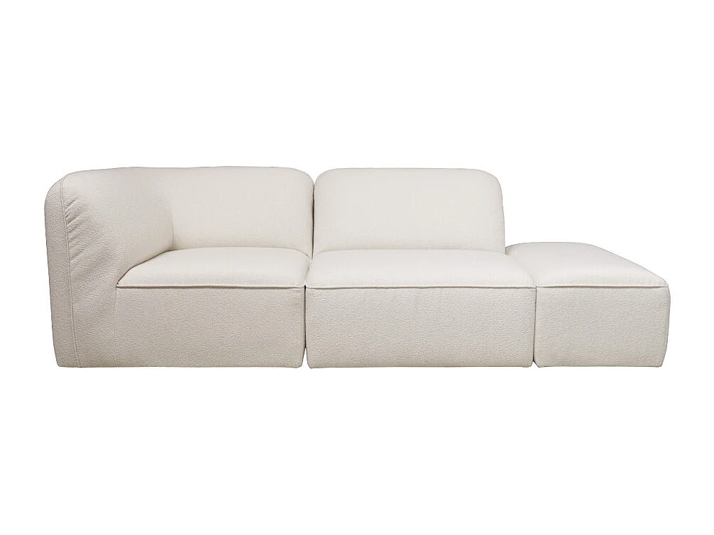 Noor - Pouf pour canapé modulable en tissu bouclette - Écru