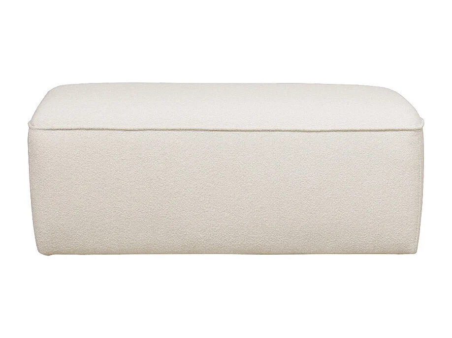 Noor - Pouf pour canapé modulable en tissu bouclette - Écru