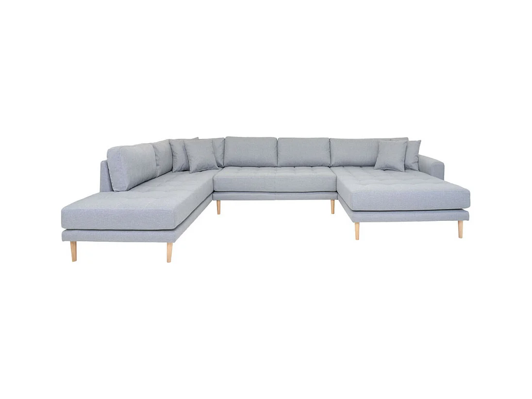 Lido - Canapé en U en tissu - Couleur - Gris clair