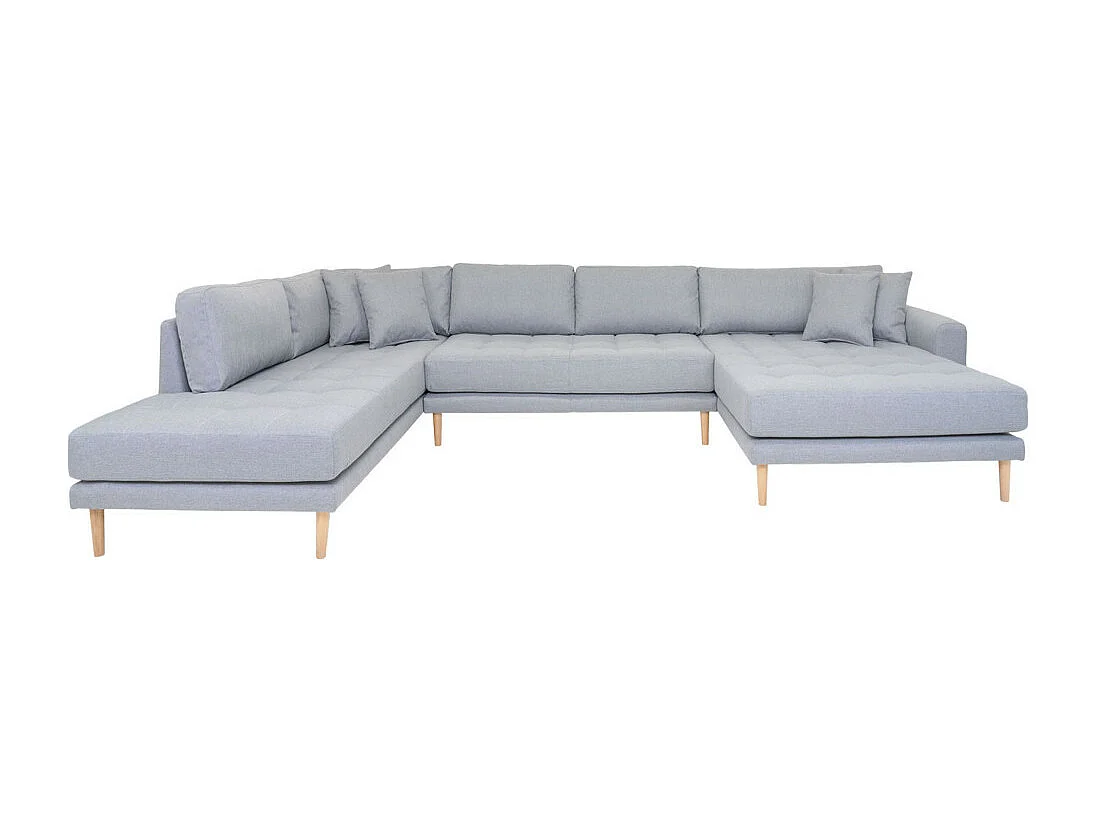Lido - Canapé en U en tissu - Couleur - Gris clair