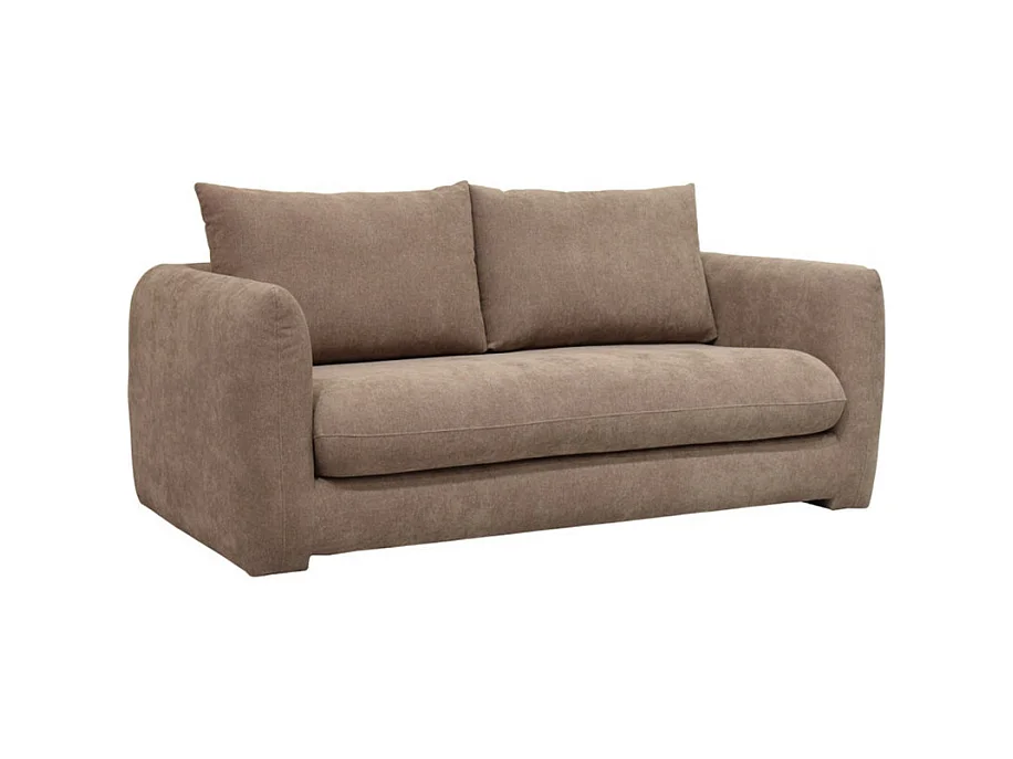 Wiame - Canapé droit 2,5 places en tissu style contemporain - Taupe
