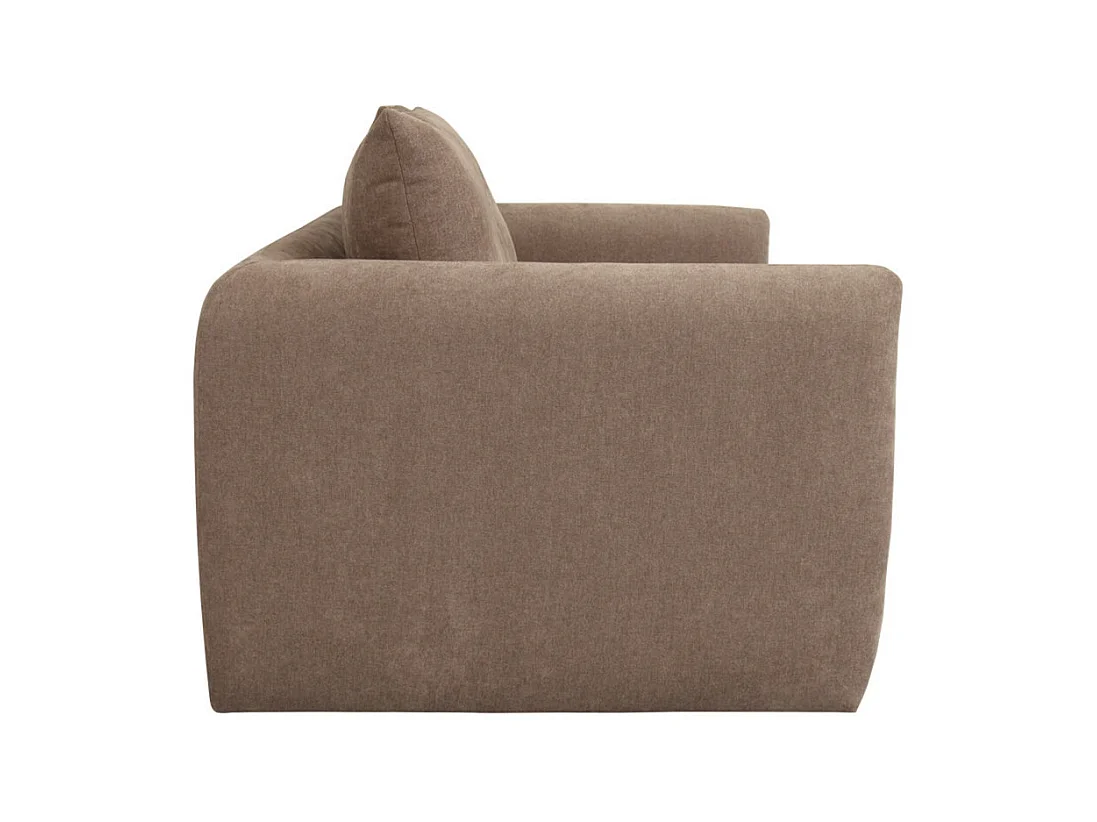 Wiame - Canapé droit 2,5 places en tissu style contemporain - Taupe