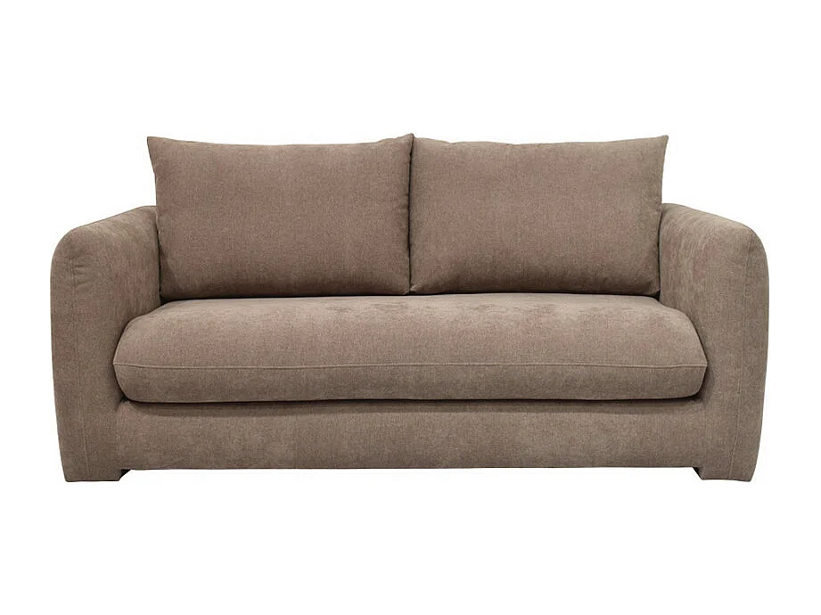 Wiame - Canapé droit 2,5 places en tissu style contemporain - Taupe