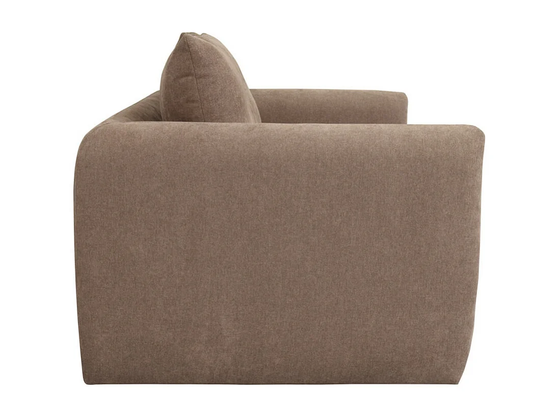 Wiame - Canapé droit 2,5 places en tissu style contemporain - Taupe