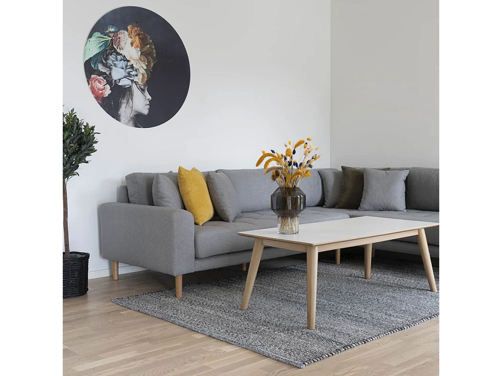 Lido hoekbank rechtsgedraaid  lichtgrijs .