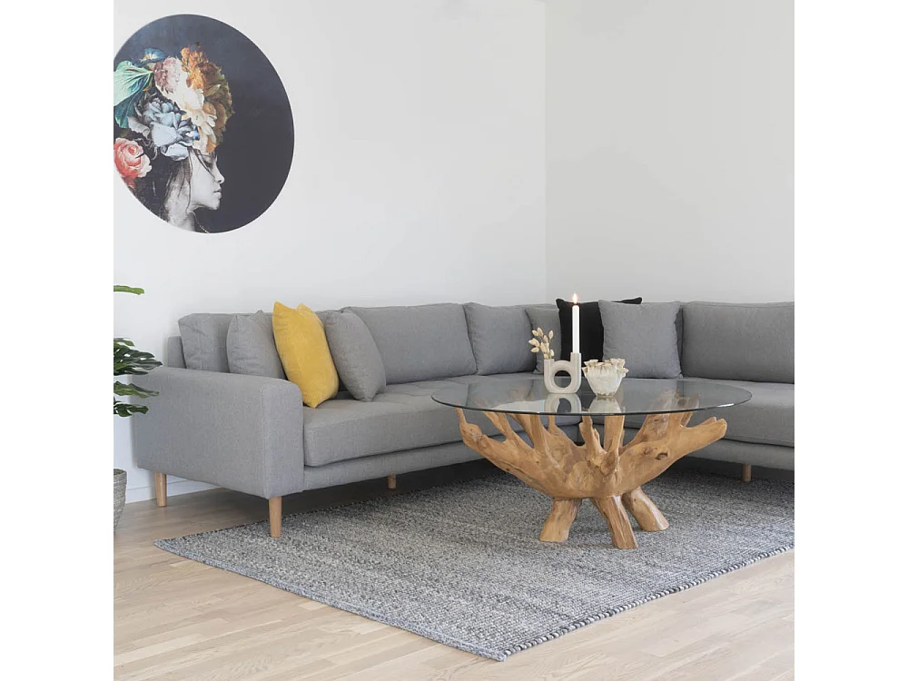 Lido hoekbank rechtsgedraaid  lichtgrijs .