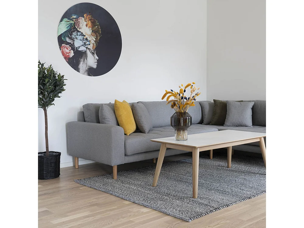 Lido hoekbank rechtsgedraaid  lichtgrijs .