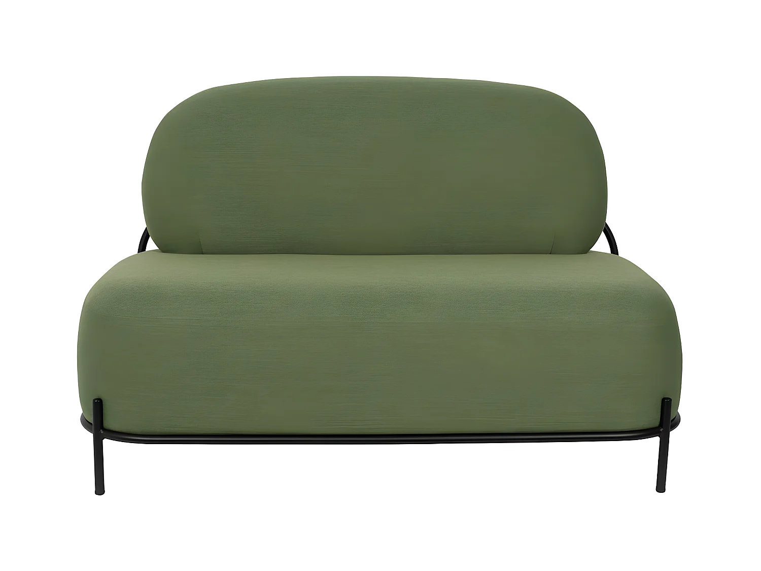 POLLY - Petit canapé en tissu polyester vert