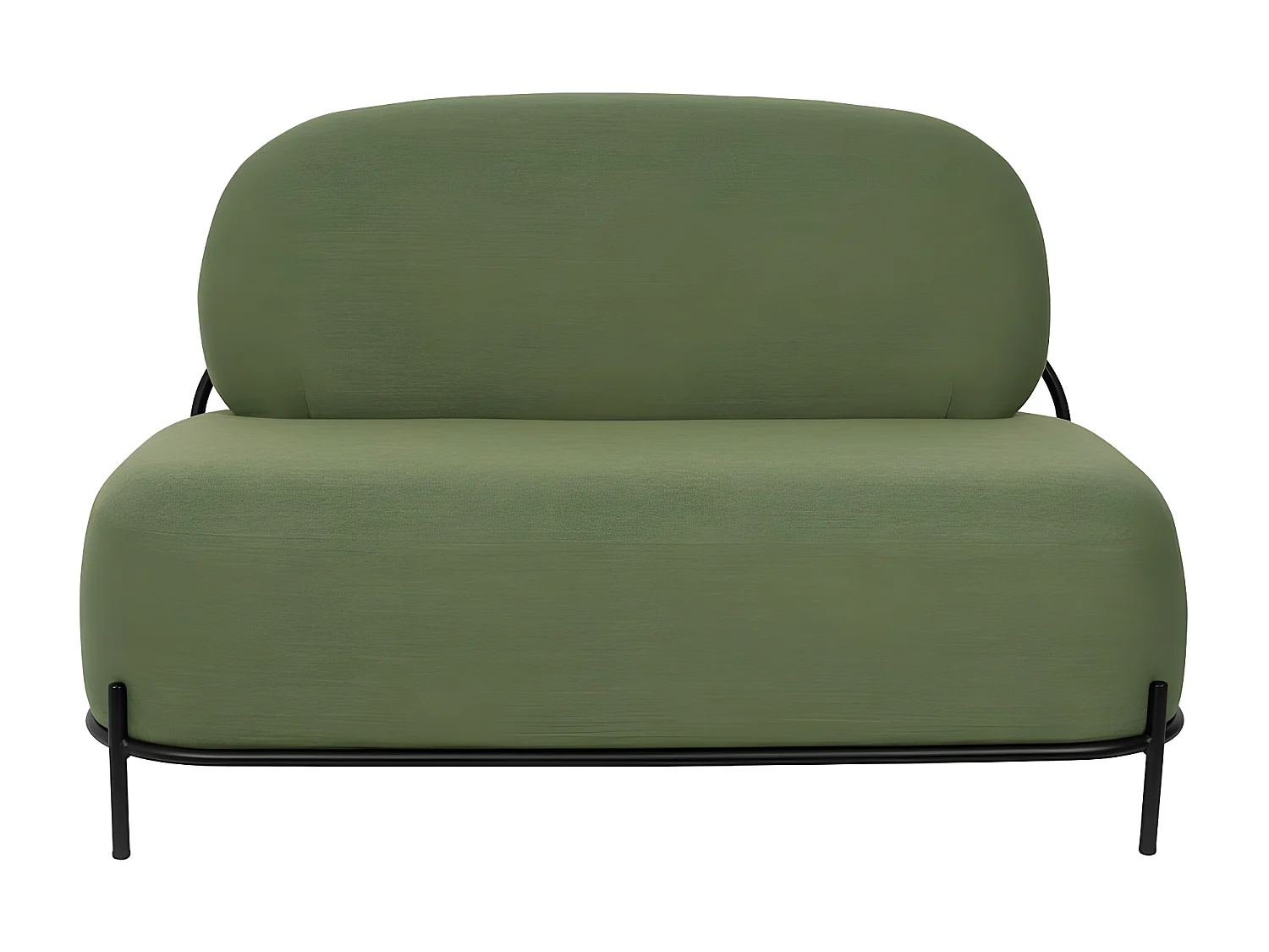 POLLY - Petit canapé en tissu polyester vert