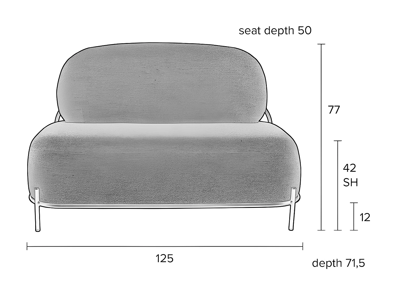 POLLY - Petit canapé en tissu polyester vert