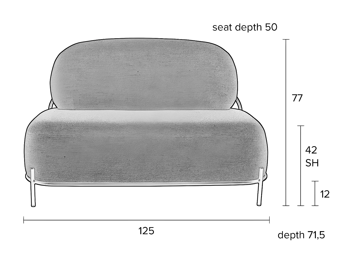 POLLY - Petit canapé en tissu polyester vert