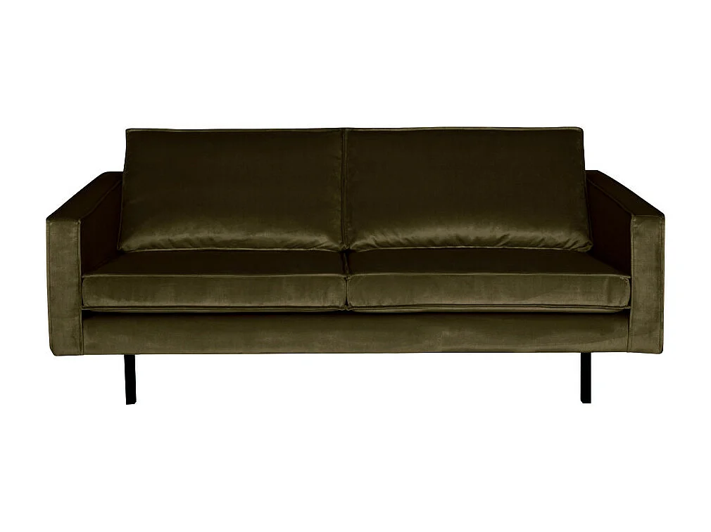 Bronco - Canapé 3 places vintage en velours - Couleur - Vert kaki