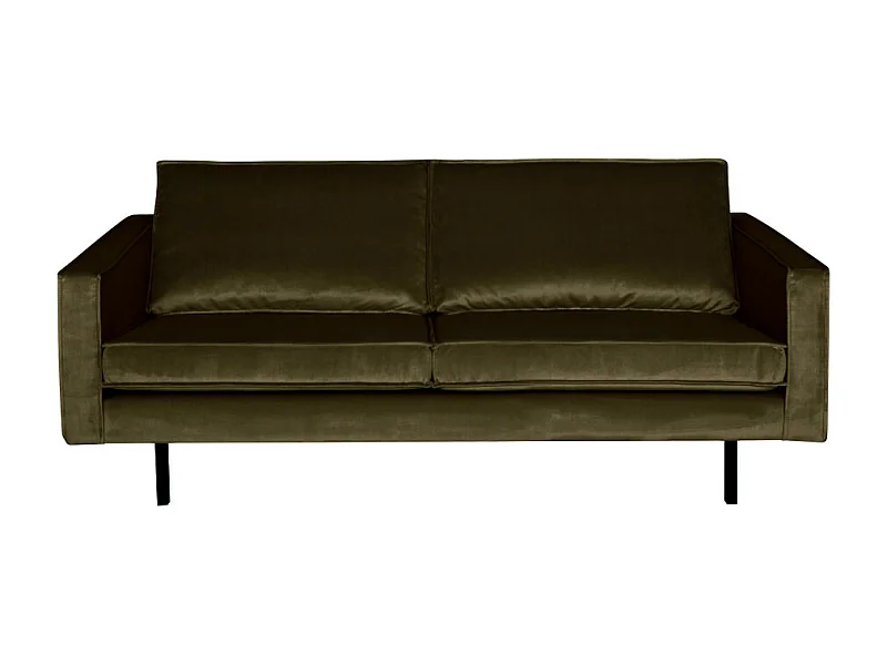 Bronco - Canapé 3 places vintage en velours - Couleur - Vert kaki