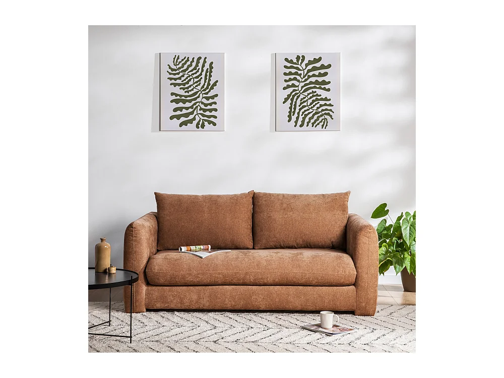 Wiame - Canapé 2,5 places en tissu - Terracotta