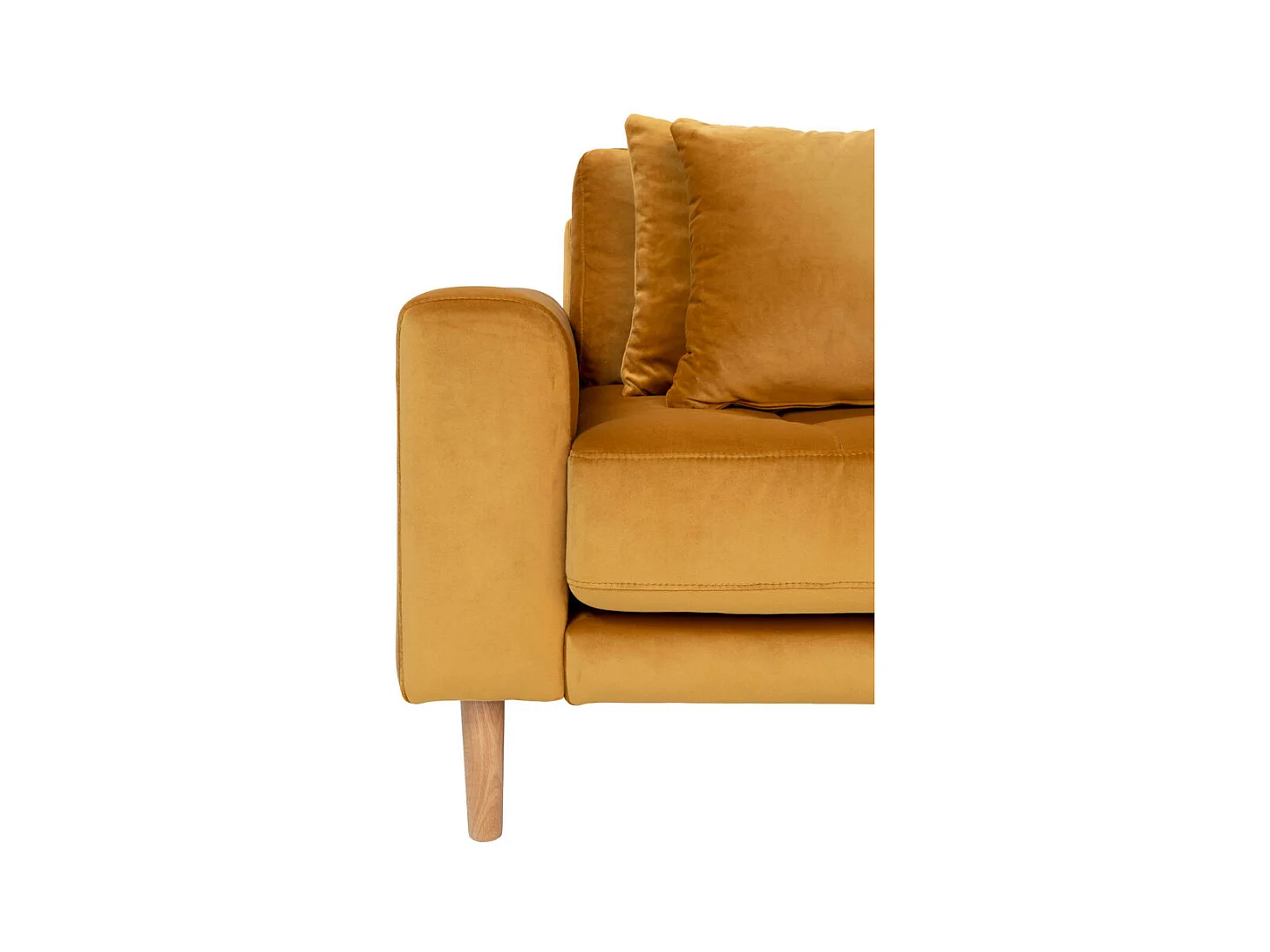 Lido Sofa , Chaiselongsofa rechts gewendet Velour senf gelb.