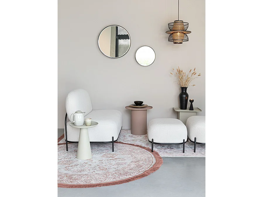 POLLY - Canapé compact en tissu bouclé Teddy