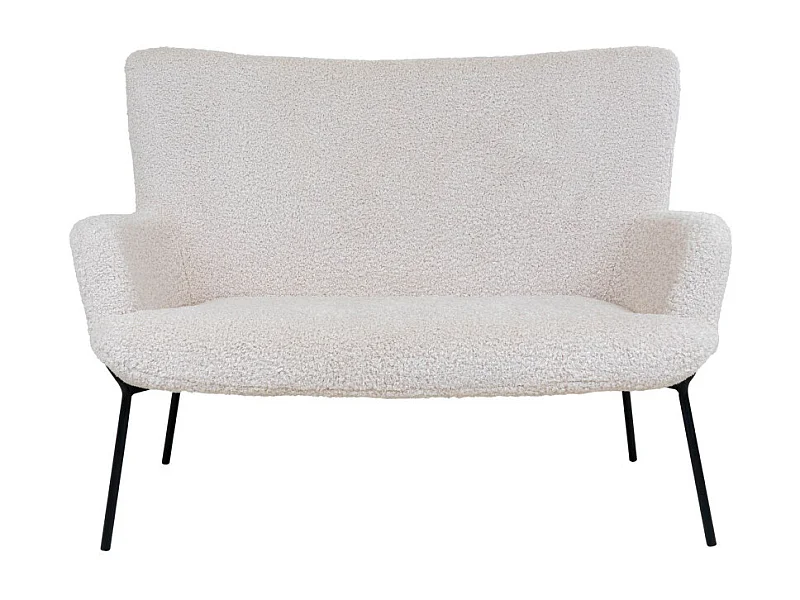 Glasgow - Canapé 2 places en tissu bouclette : Couleur - Blanc