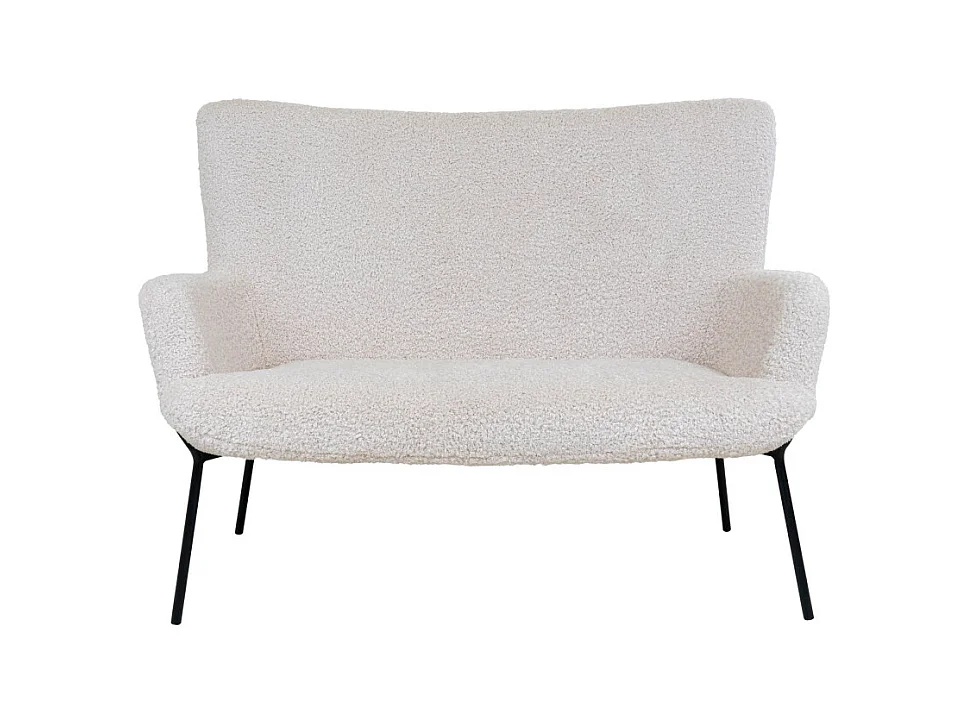 Glasgow bank 2 persoons lamsvachtimitatie, wit.