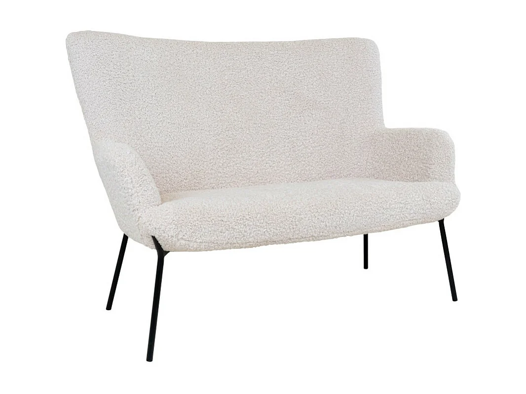 Glasgow bank 2 persoons lamsvachtimitatie, wit.