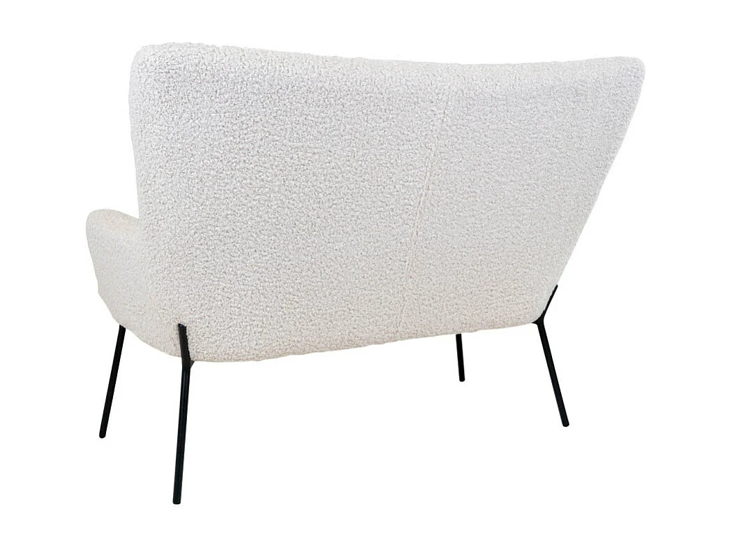 Glasgow bank 2 persoons lamsvachtimitatie, wit.