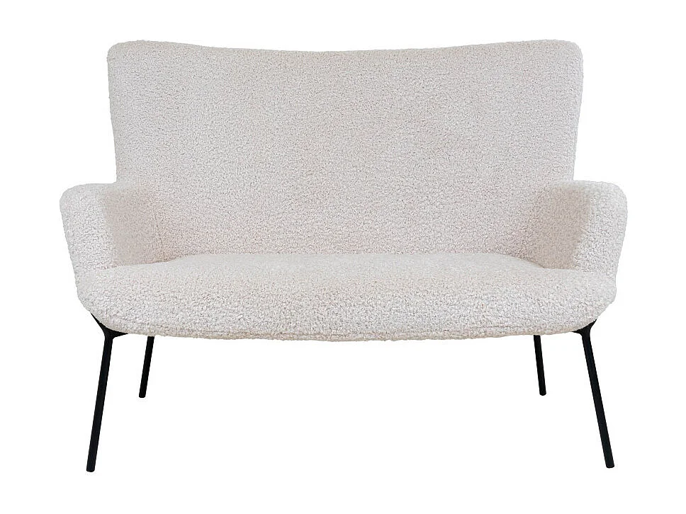 Glasgow - Canapé 2 places en tissu bouclette : Couleur - Blanc
