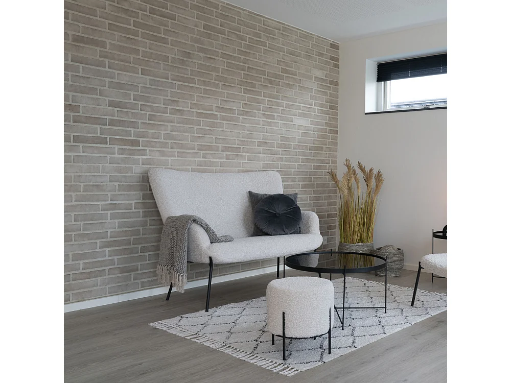 Glasgow - Canapé 2 places en tissu bouclette : Couleur - Blanc