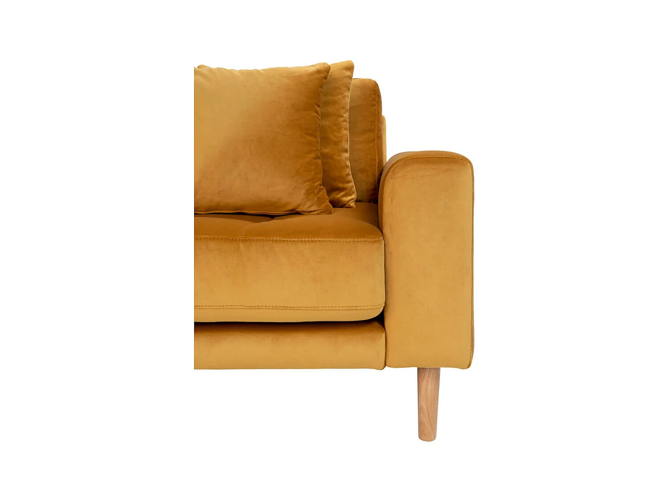 Lido - Canapé d'angle gauche en velours L290cm : Couleur - Jaune moutarde