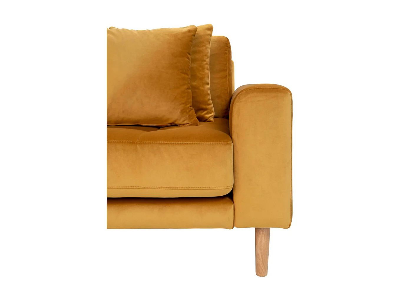 Lido - Canapé d'angle gauche en velours L290cm : Couleur - Jaune moutarde