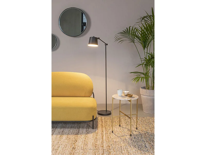 POLLY - Petit canapé en tissu polyester jaune