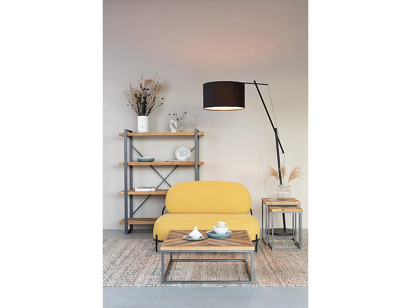 POLLY - Petit canapé en tissu polyester jaune