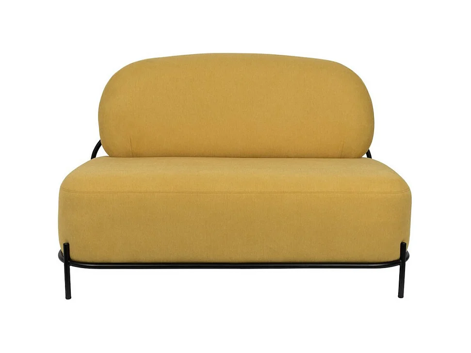 POLLY - Petit canapé en tissu polyester jaune