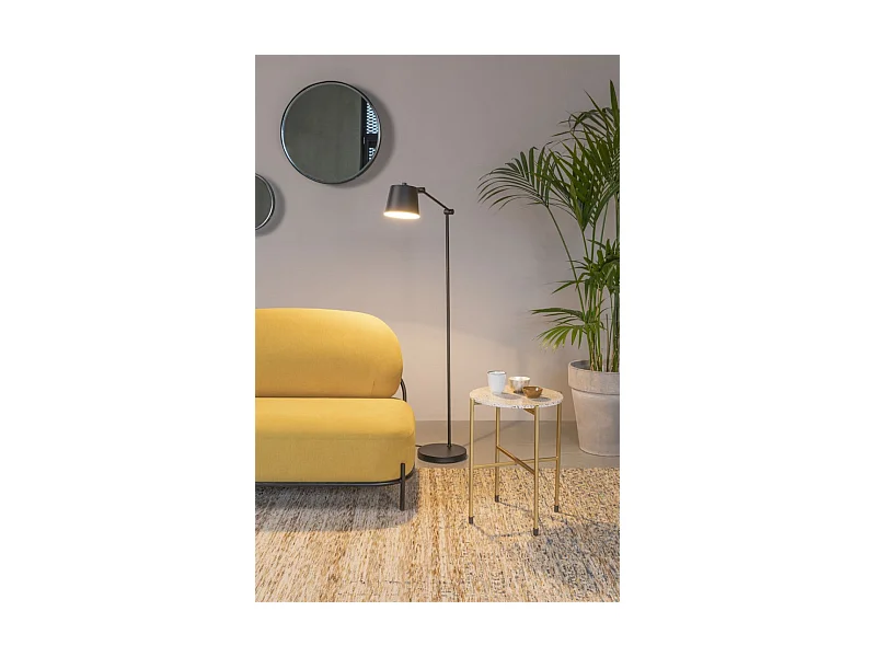 POLLY - Petit canapé en tissu polyester jaune