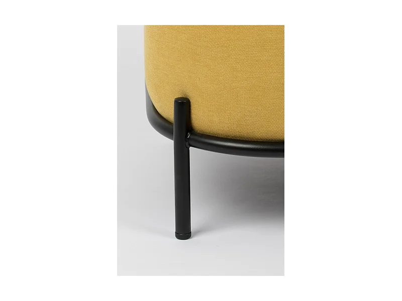 POLLY - Petit canapé en tissu polyester jaune