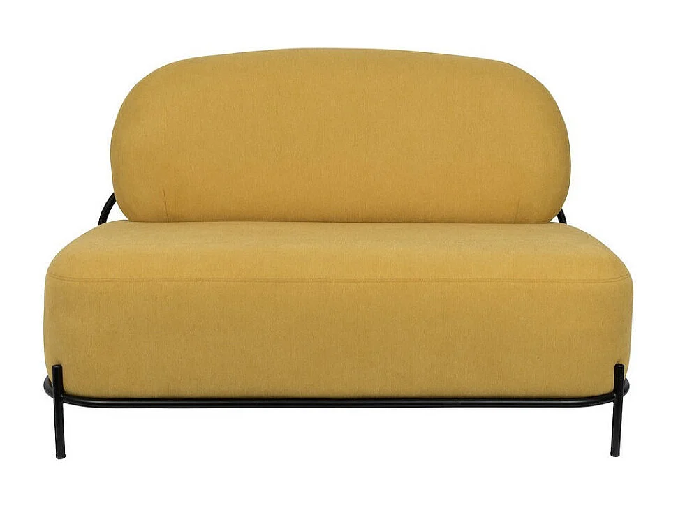 POLLY - Petit canapé en tissu polyester jaune