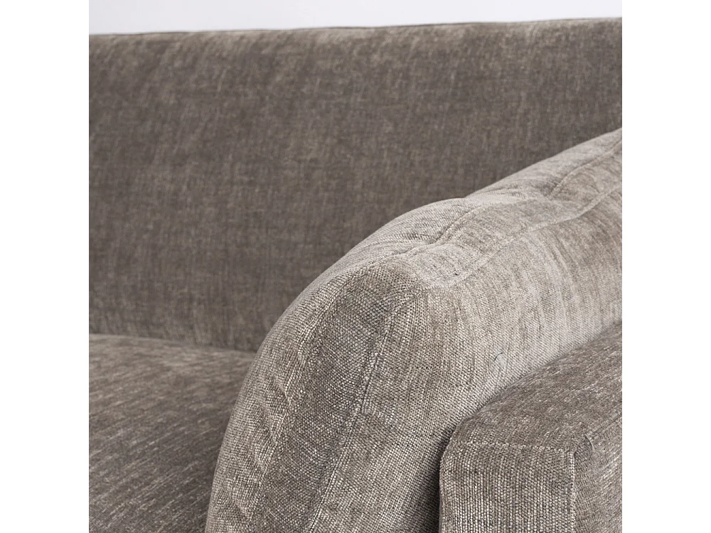 Summer - Canapé droit 3 places en tissu et pieds en métal - Café