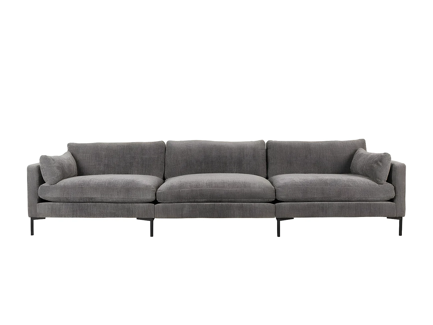 Summer - Canapé droit 5 places en tissu et pieds en métal - Gris