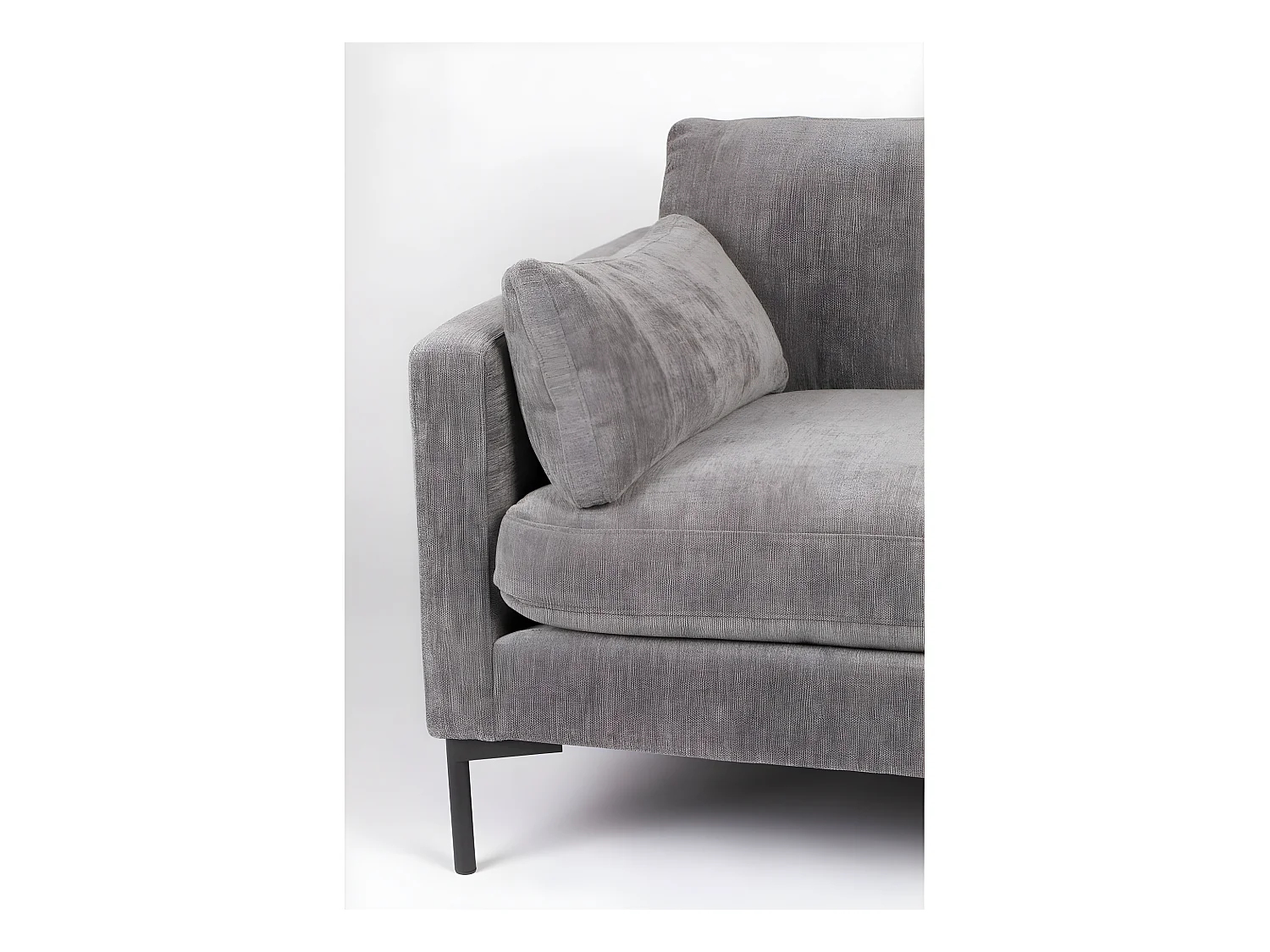 Summer - Canapé droit 5 places en tissu et pieds en métal - Gris