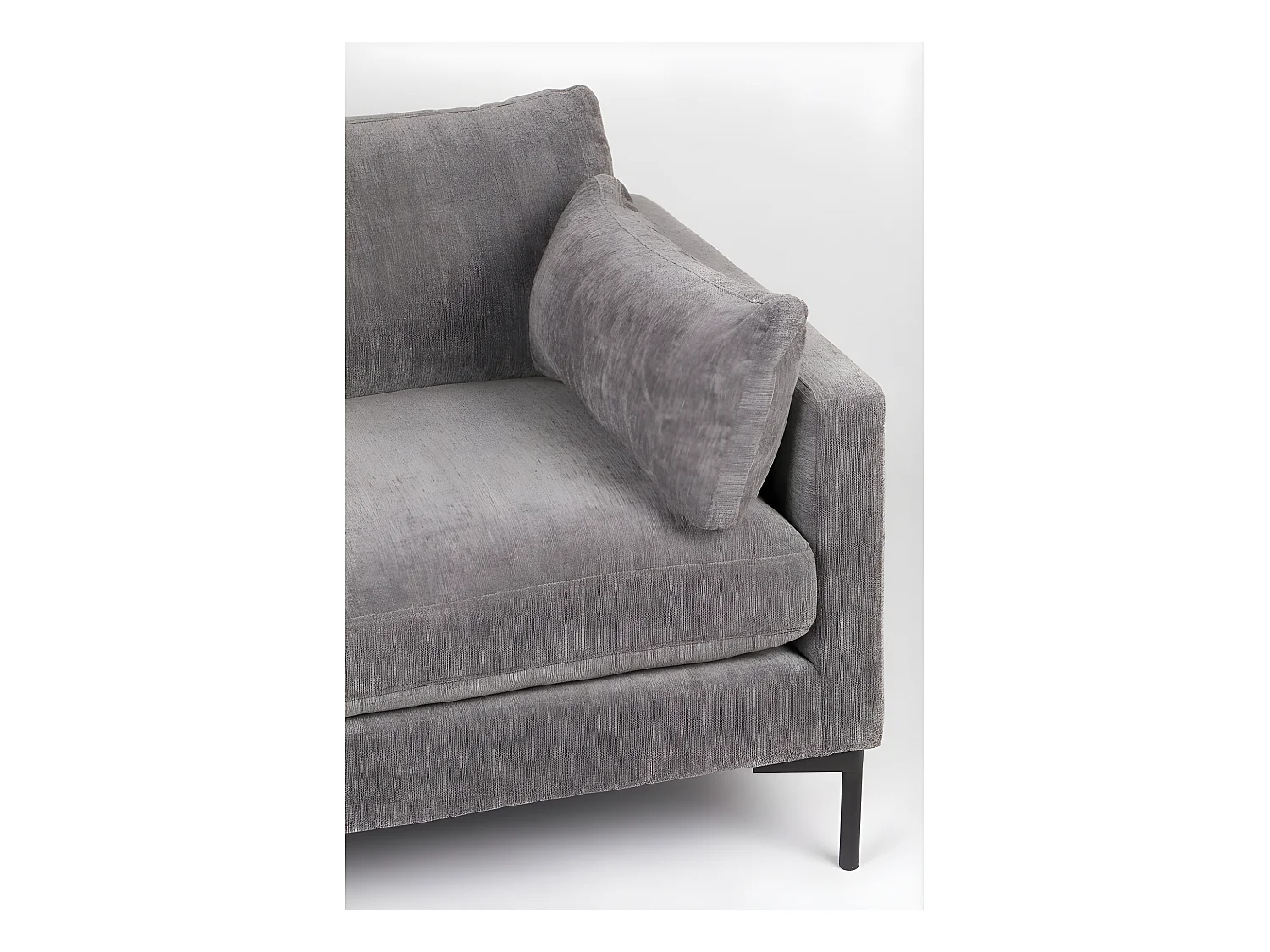 Summer - Canapé droit 5 places en tissu et pieds en métal - Gris