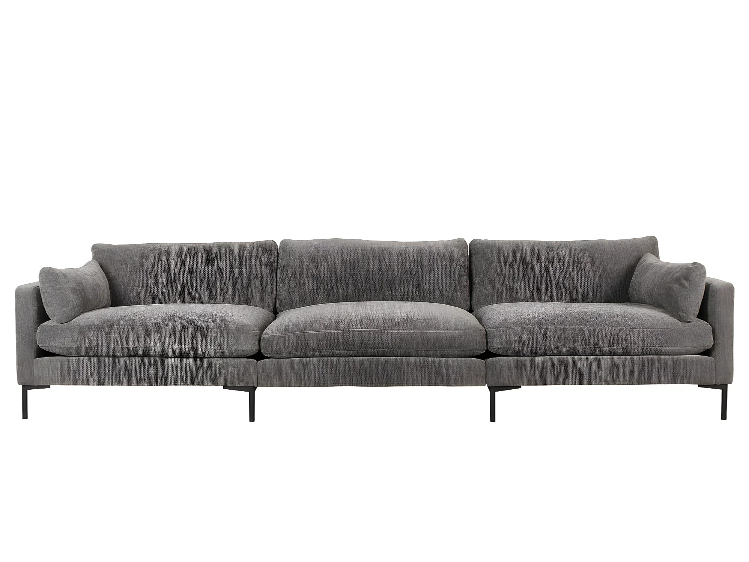 Summer - Canapé droit 5 places en tissu et pieds en métal - Gris
