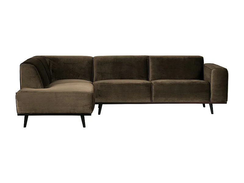 Statement - Canapé d'angle gauche velours - Couleur - Taupe