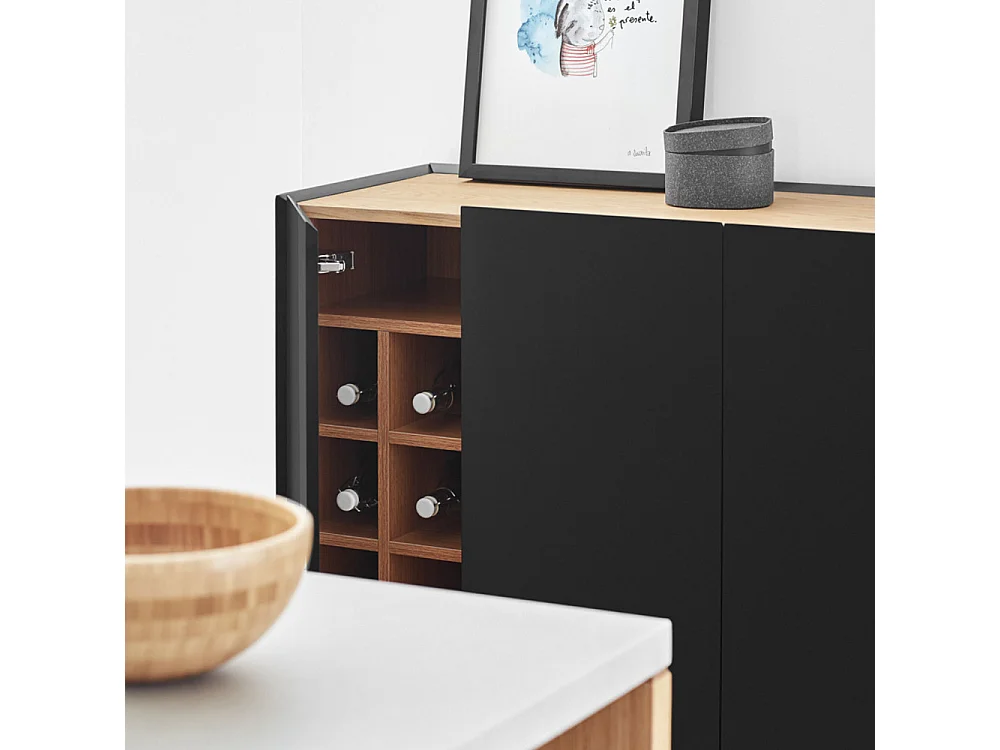 Arista - Casier à bouteilles en bois - Noir