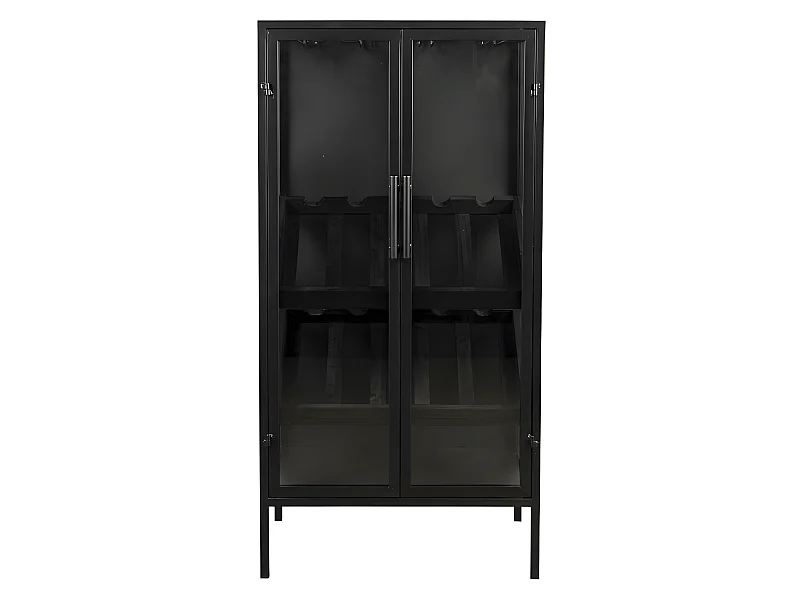 Rob - Vitrine en bois et métal H103cm - Couleur - Noir