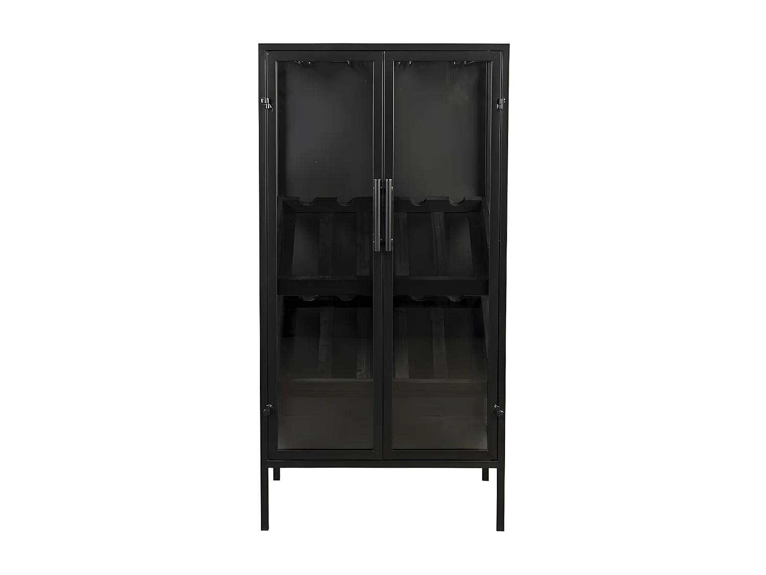 Rob - Vitrine en bois et métal H103cm - Couleur - Noir