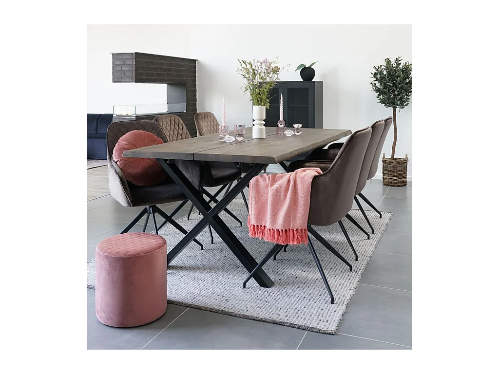 Melbourne Vitrinenschrank mit Drahtgittertüren, schwarz.