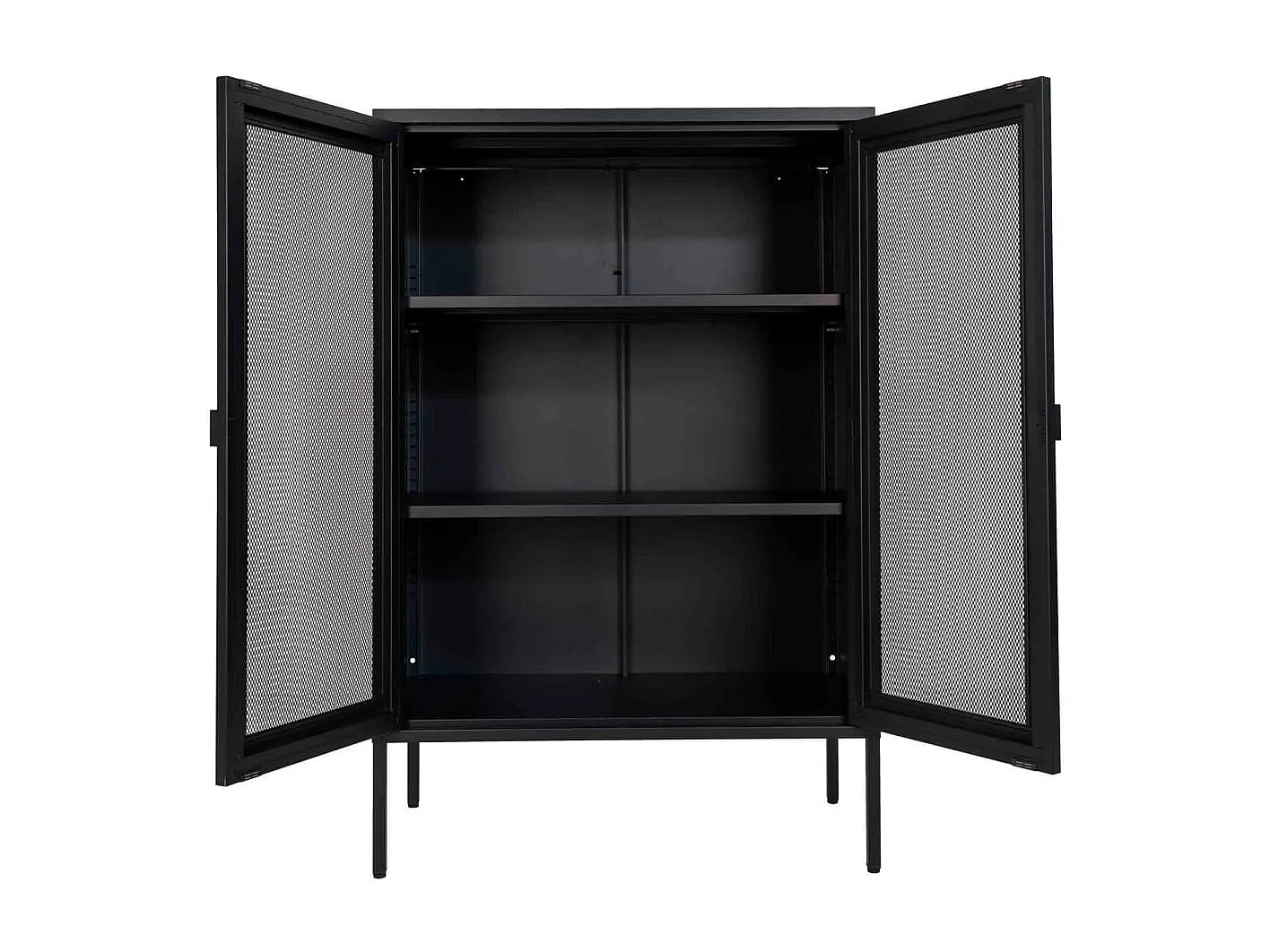 Vitrine Anna avec porte en maille Noir