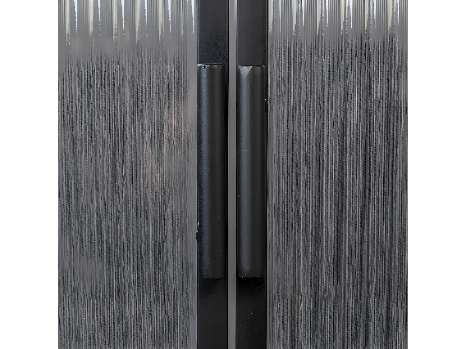 Boli - Vitrine 2 portes en métal et verre trempé 90x60cm : Couleur - Noir