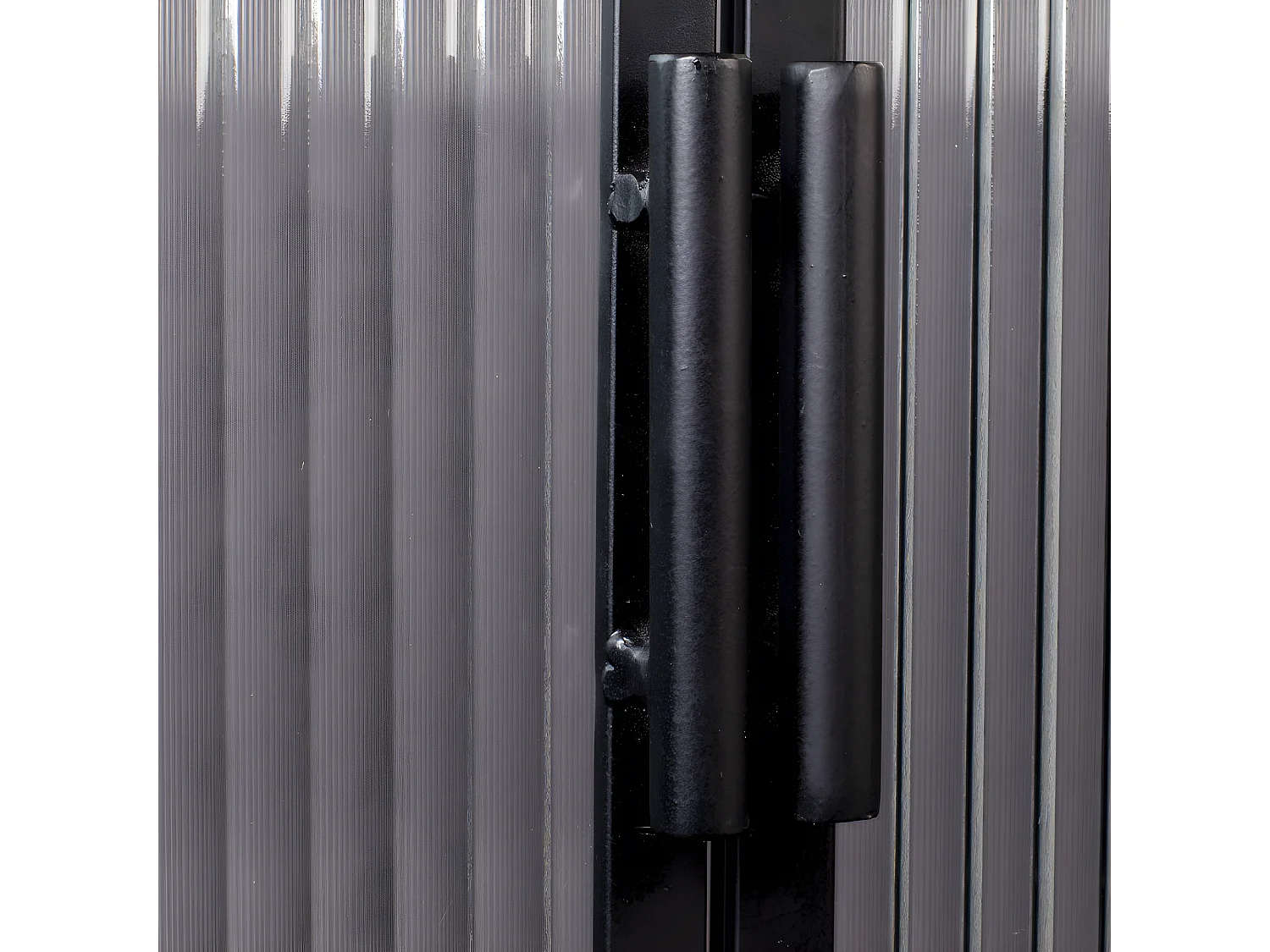 Boli - Vitrine 2 portes en métal et verre trempé 90x60cm : Couleur - Noir