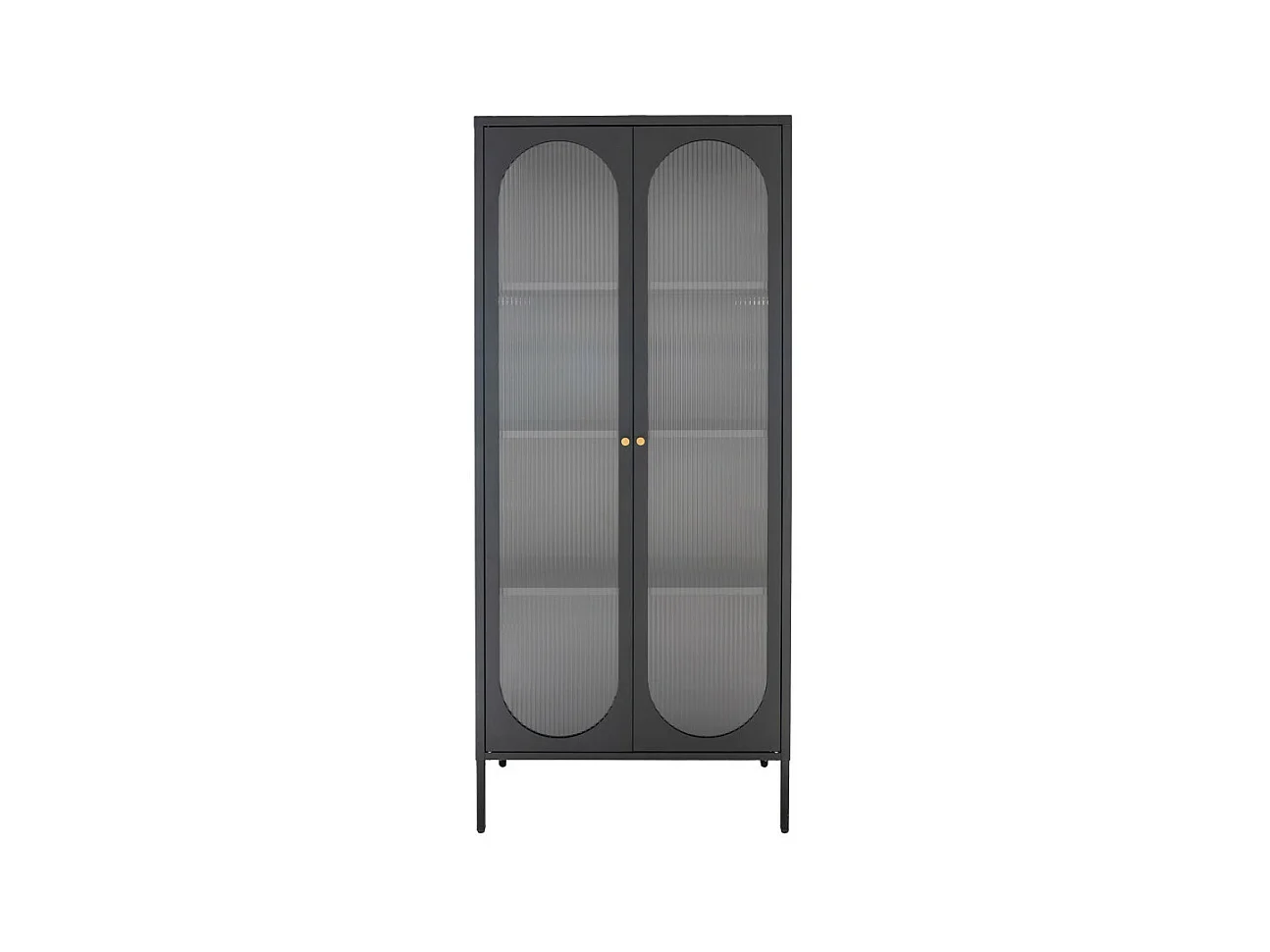 Adelaide Vitrinenschrank 2 Glastüren schwarz.