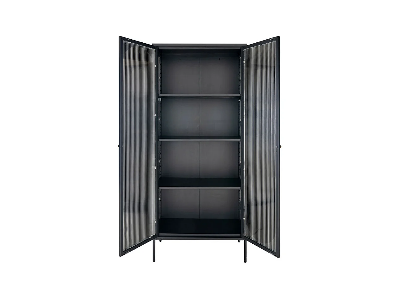 Adelaide Vitrinenschrank 2 Glastüren schwarz.